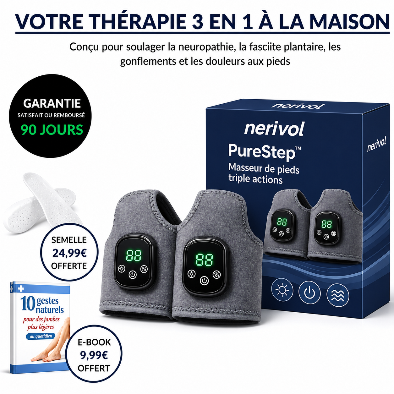 Purestep - Masseur plantaire à triples actions