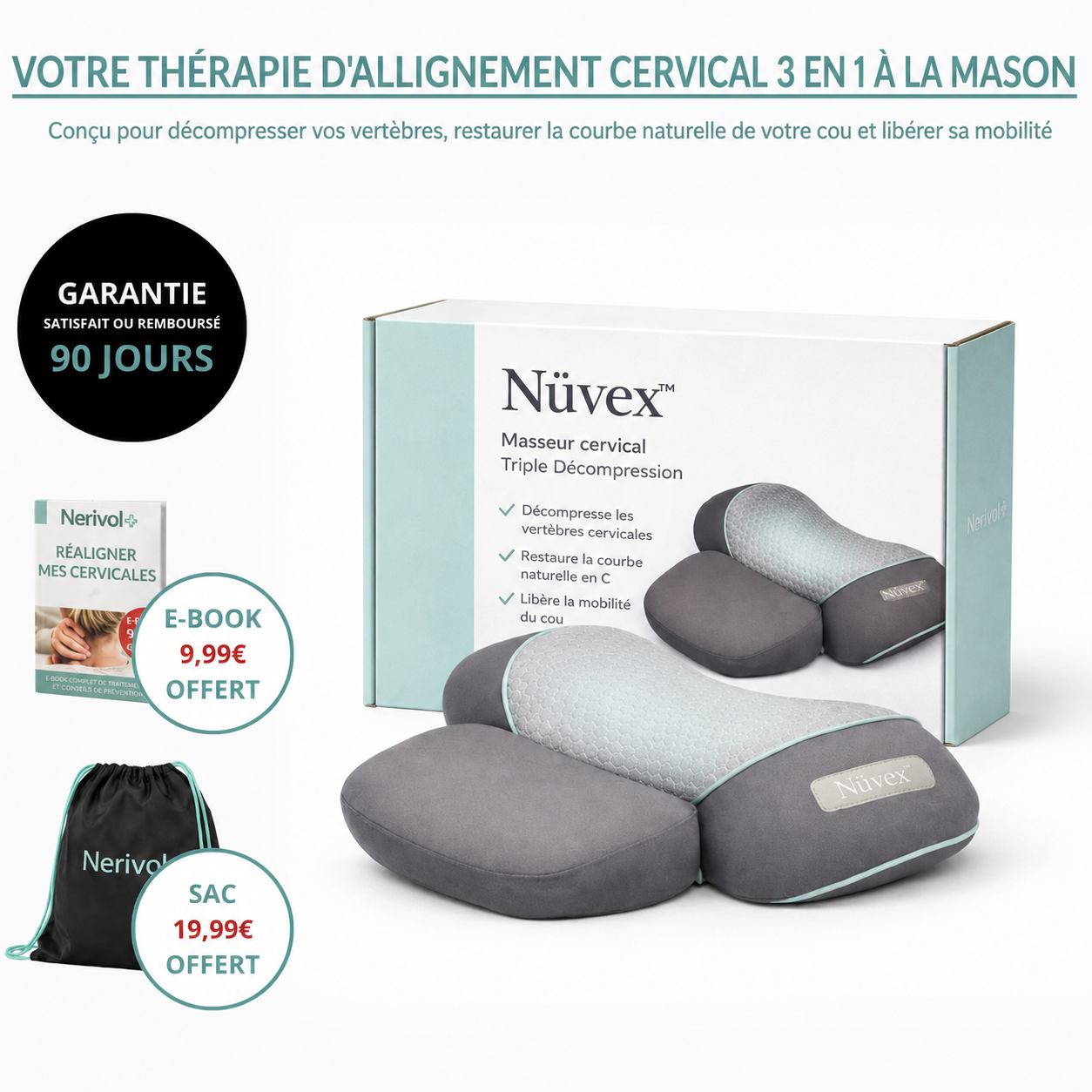 Nüvex™ dreifach wirkendes zervikales Ausrichtungsmassagegerät