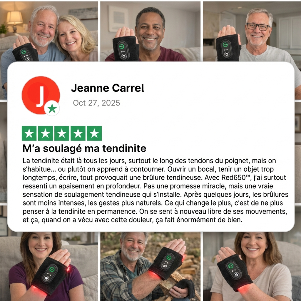 Nerivol Red650™ – Wrap de thérapie cellulaire à lumière rouge pour la tendinite
